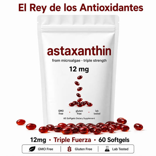 😲 [ÚLTIMAS UNIDADES] Astaxantina® 12mg | El Rey de los Antioxidantes | Protección Celular Profunda