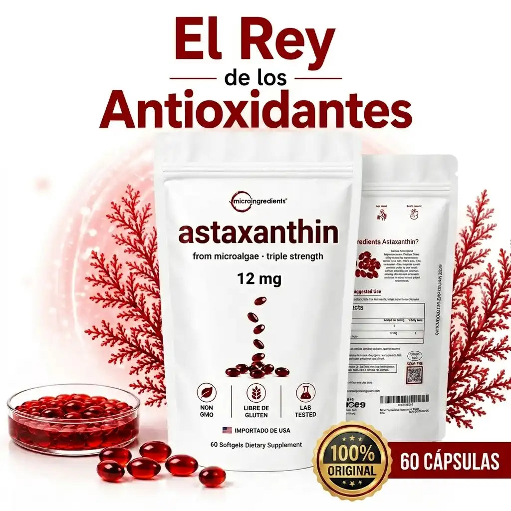 [ÚLTIMAS UNIDADES] Astaxantina® 12mg | El Rey de los Antioxidantes | 100% original