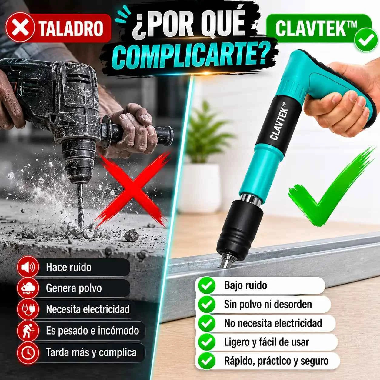 ⚠️ ÚLTIMAS UNIDADES | CLAVTEK™ - Fija Todo en Tu Hogar Sin Llamar a Nadie | 48% OFF Hoy